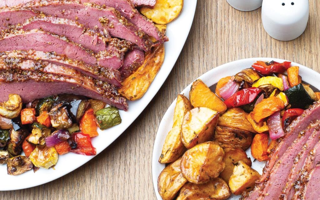 Eddie's of Roland Park's glazed corned beef dinner