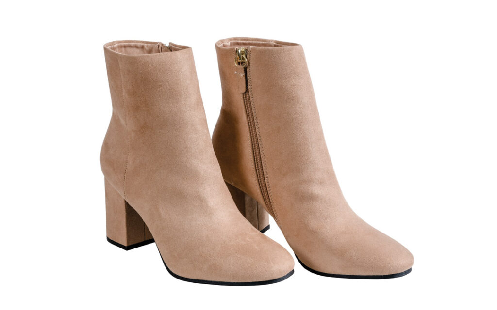 Qupid Warm Taupe Faux Suede Heeled bootie