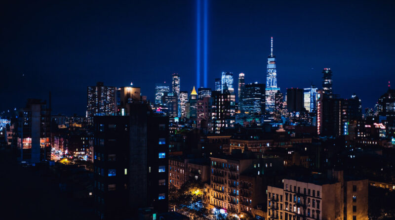 The "Tribute in Light" art installation in remembrance of the terrorist attacks of Sept. 11, 2001