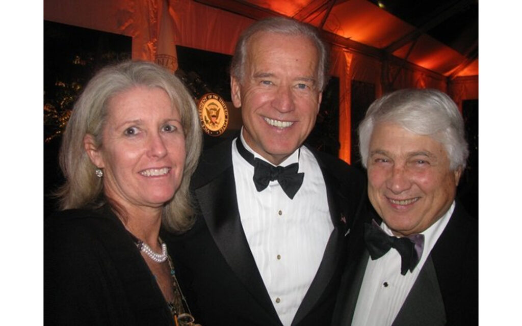 Former Baltimore County Executive Ted Venetoulis (right) is shown here with then-Vice President Joe Biden and his wife, Lynn Morrison Venetoulis.