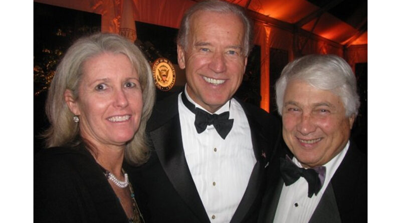 Former Baltimore County Executive Ted Venetoulis (right) is shown here with then-Vice President Joe Biden and his wife, Lynn Morrison Venetoulis.