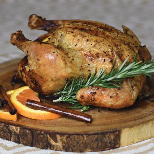Cider Brined Chicken with Cinnamon and Orange