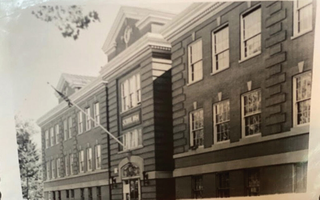 An archival photo of School 64, now known as Liberty Elementary School, in Forest Park.