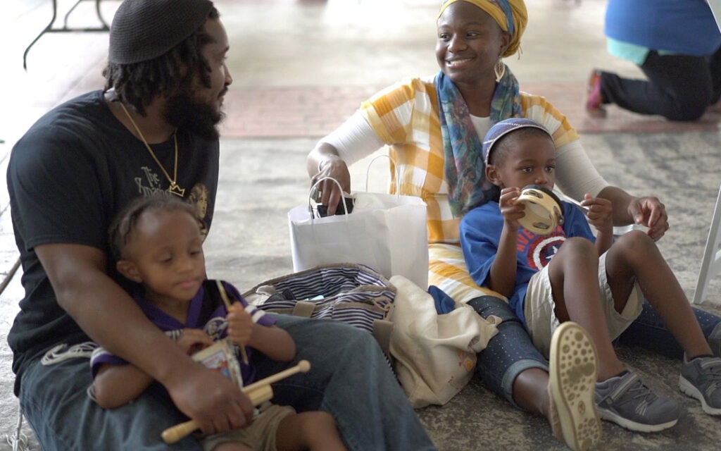 Tikvah Womack with her husband, Tzadik, and their two children.