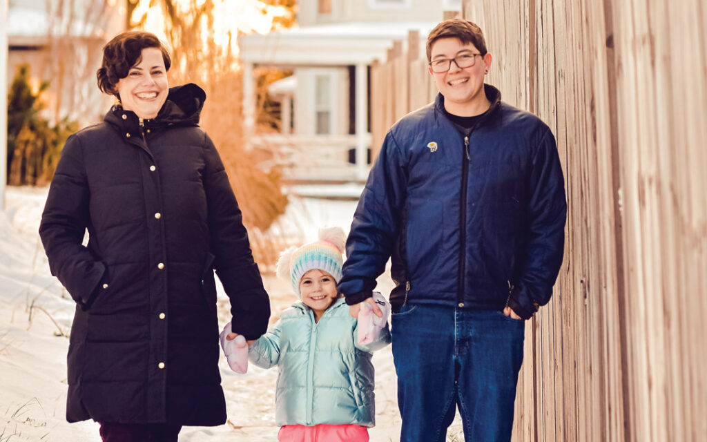Jodie and Sam Zisow-McClean with their daughter, Miriam Nurit