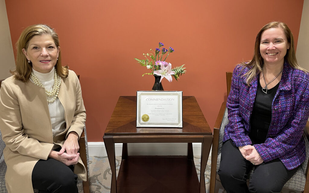Stacey Young, Director of the Center of Excellence Dementia Care, and Ann Patterson, Vice President of Health Services completed training to become Certified Dementia Care Managers.