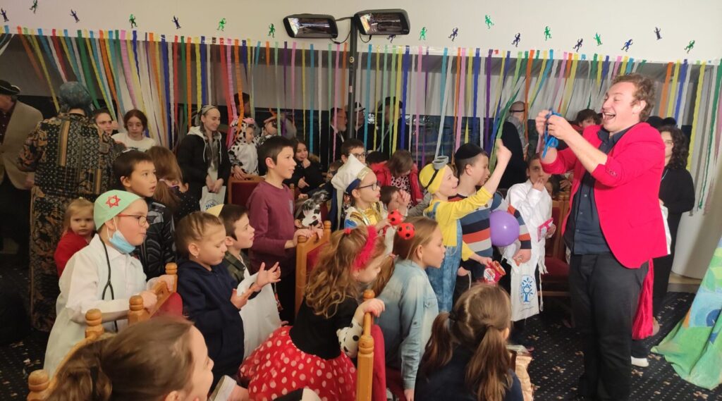 Ukrainian children celebrate Purim