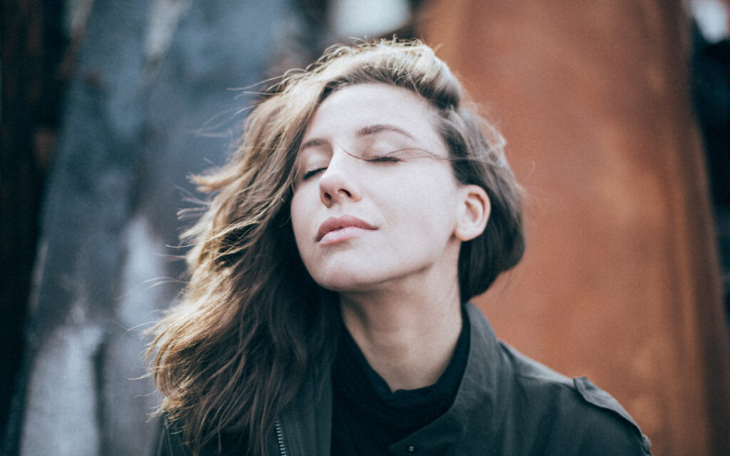 woman breathing