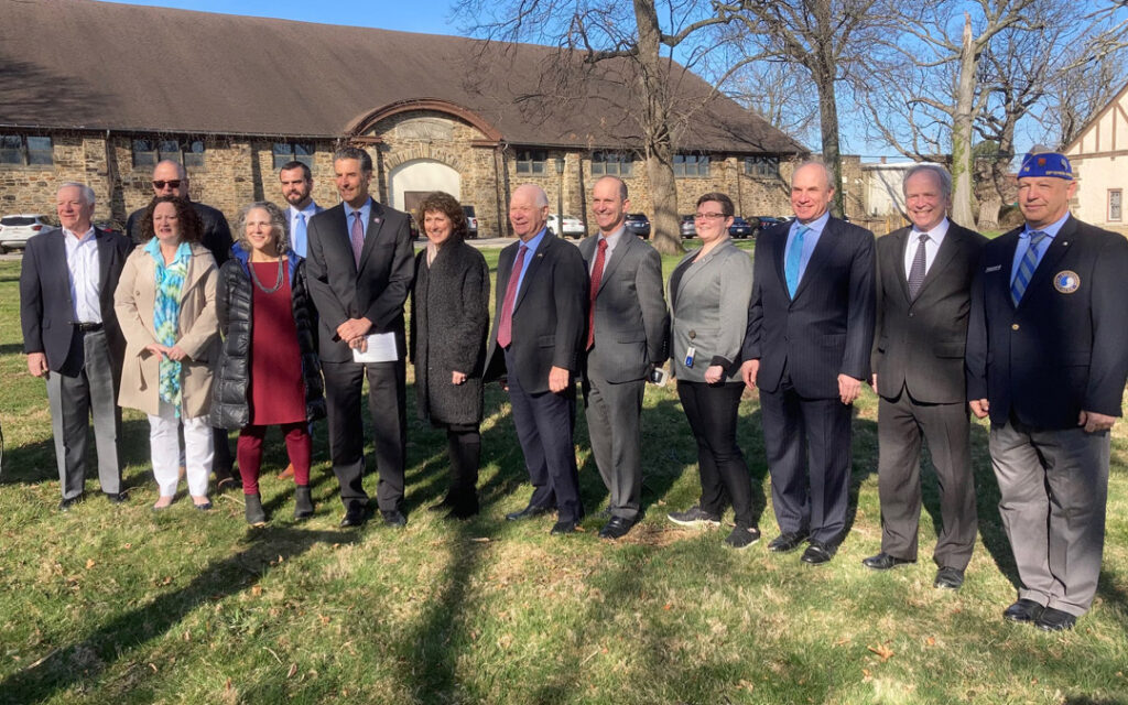Community leaders came together at the historic Pikesville Armory property for the federal government's $2.4 million grant. (Provided photo)