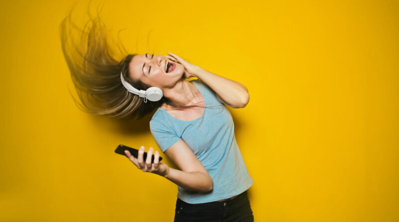 woman listening to music