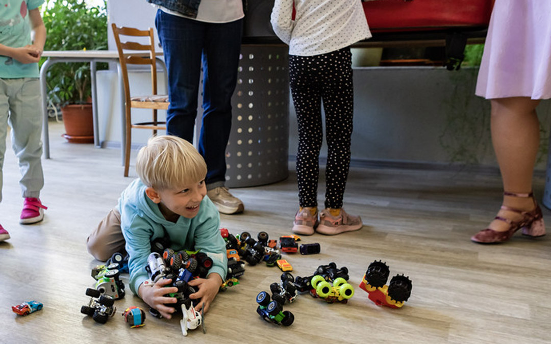 Refugee children at play in Moldova