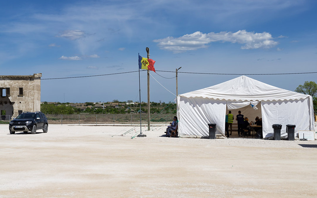 The IsraAid tent at the border