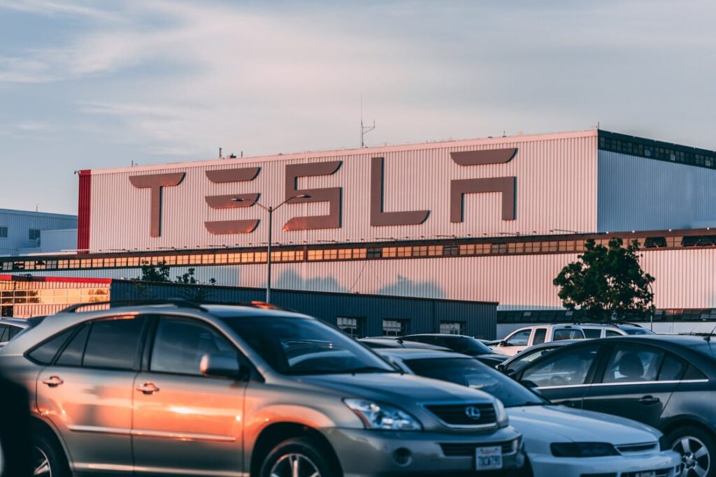Tesla parking lot