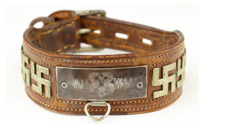 A dog collar said to have belonged to the Scottish terrier of Eva Braun