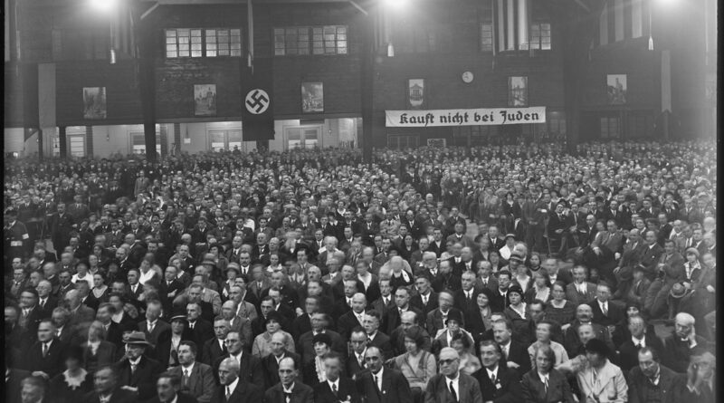A Nazi political rally in Germany before World War II