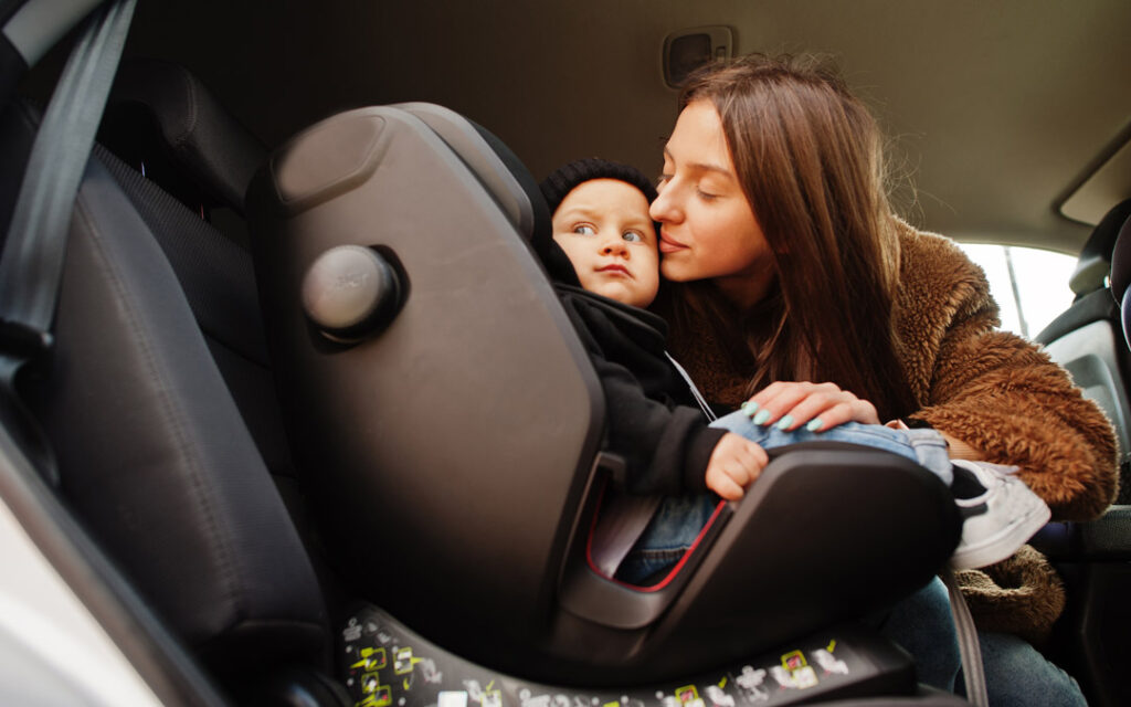 mother child car seat