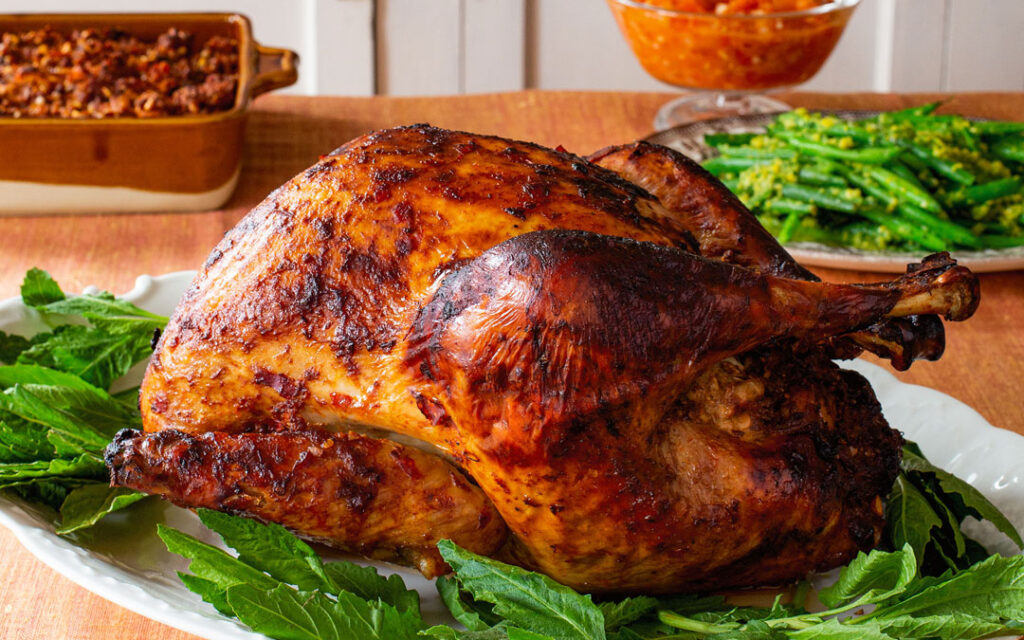Fiesta Turkey with Cashew Stuffing/Pavo De Fiesta Con Chorizo Y Nuez De La India