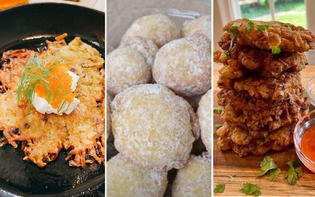 Negi Latkes, Brod Goreng and corn fritters