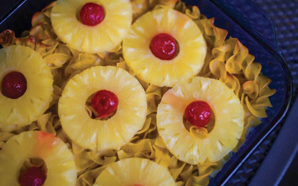 Upside Down Pineapple Noodle Kugel (Pudding) "Cake"