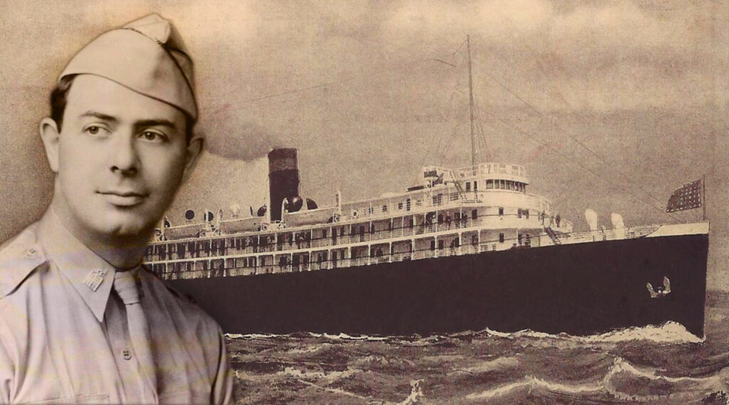 Rabbi Alexander D. Goode and a view of the SS Dorchester