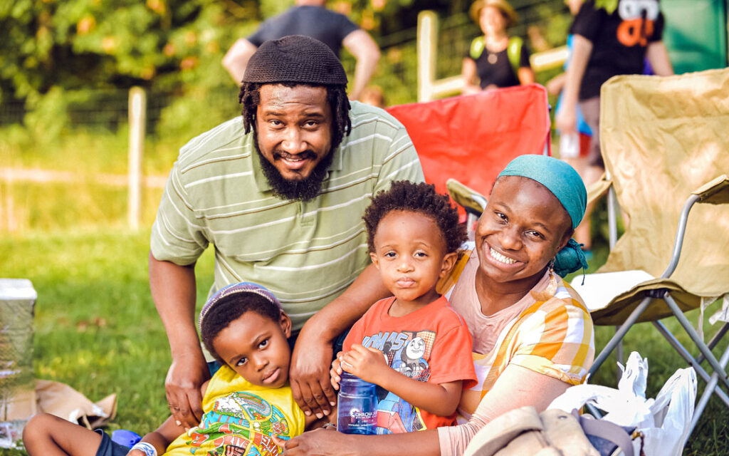 A local family enjoys the Summer Music Fest at Pearlstone in July of 2021.