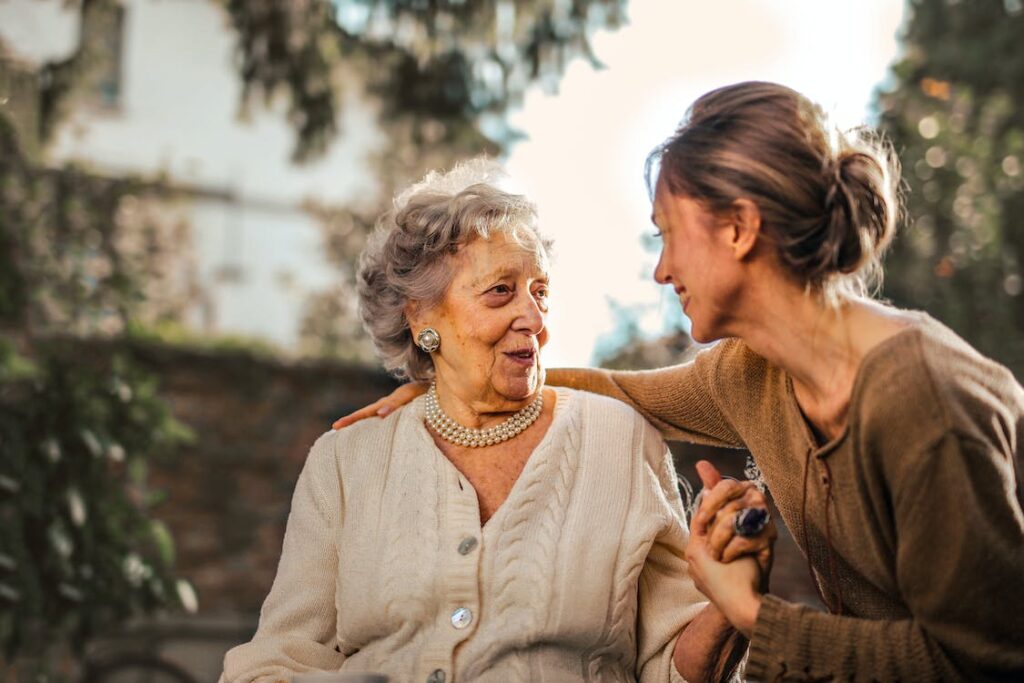 older woman, daughter