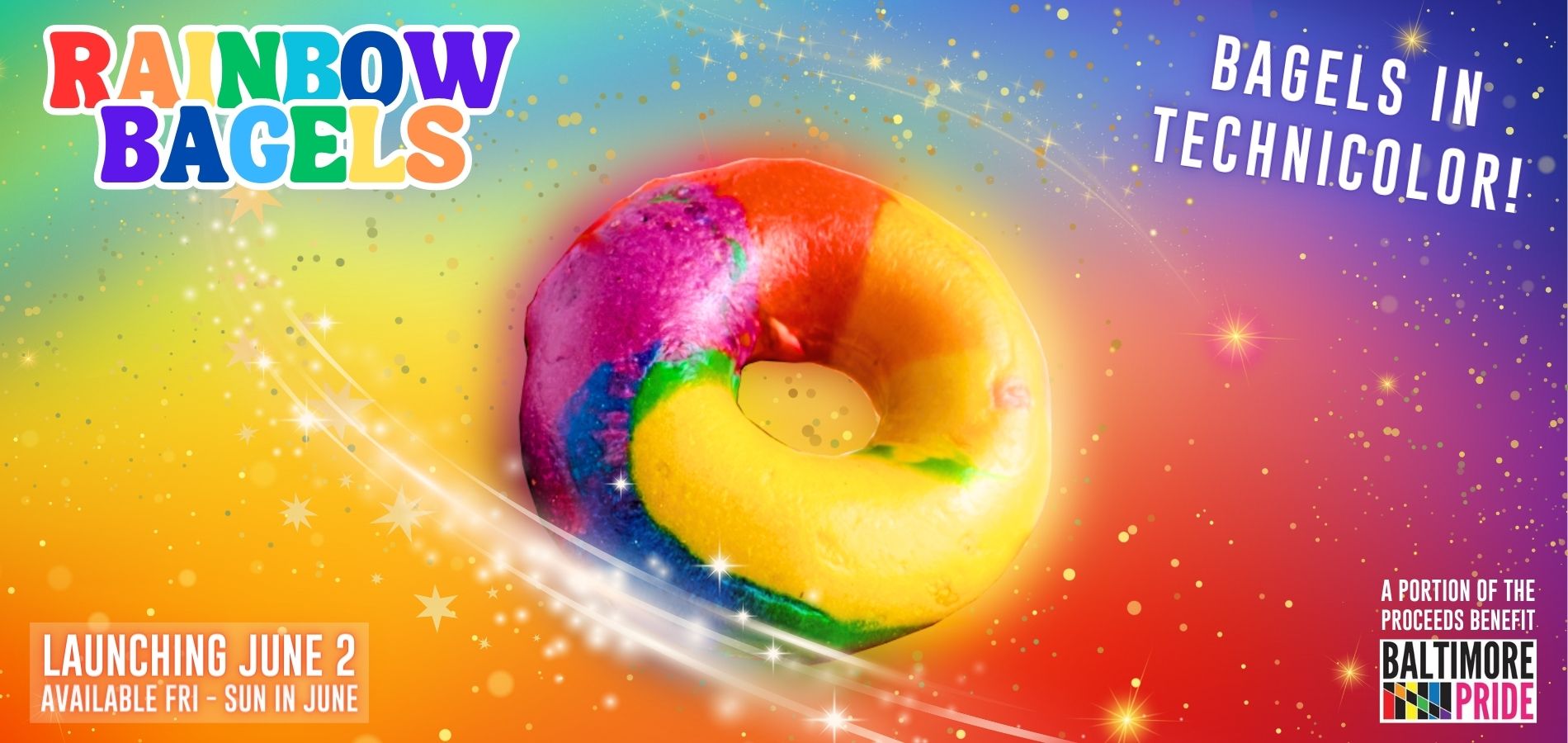 Rainbow Bagels at THB Supporting Baltimore PRIDE