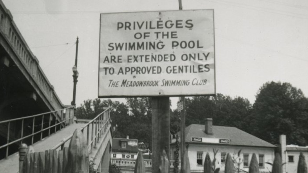 a sign posted outside Meadowbrook, ca. 1942-1944