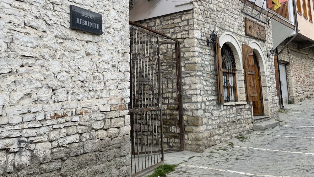 A sign in Berat, Albania, reads Rruga Hebrentje, or Jew Street
