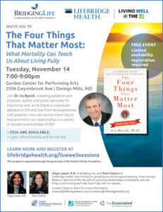 The Four Things That Matter Most: What Mortality Can Teach Us About Living Fully