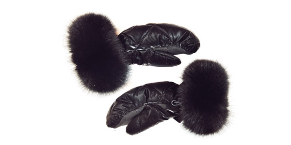 Mitchie’s Matchings Nylon Mittens with Fox Trim