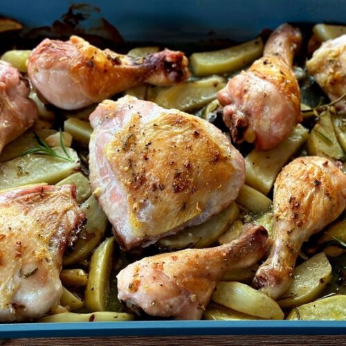 Roast Chicken with Rosemary, Garlic and Potatoes