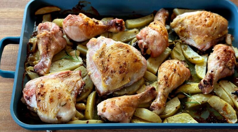Roast Chicken with Rosemary, Garlic and Potatoes