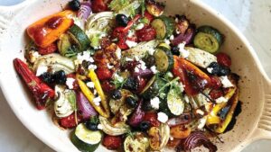 Roasted Vegetables with Balsamic and Feta Cheese