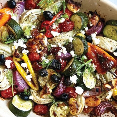 Roasted Vegetables with Balsamic and Feta Cheese
