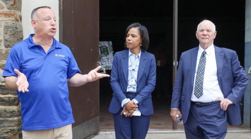 Pikesville Armory Executive Director David Ginsburg, Angela Alsobrooks, Ben Cardin