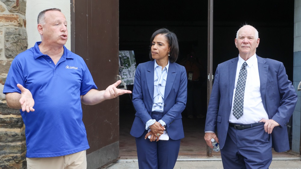 Pikesville Armory Executive Director David Ginsburg, Angela Alsobrooks, Ben Cardin