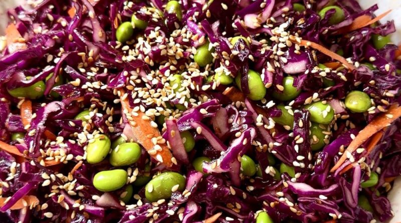 Purple Cabbage with Edamame Salad