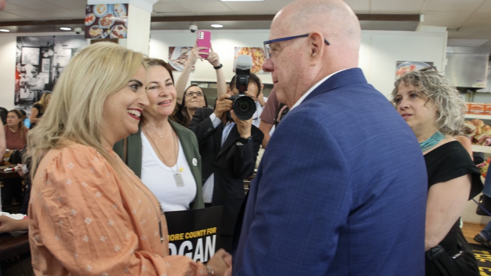 Caren Shalom and Larry Hogan