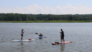 paddleboarding