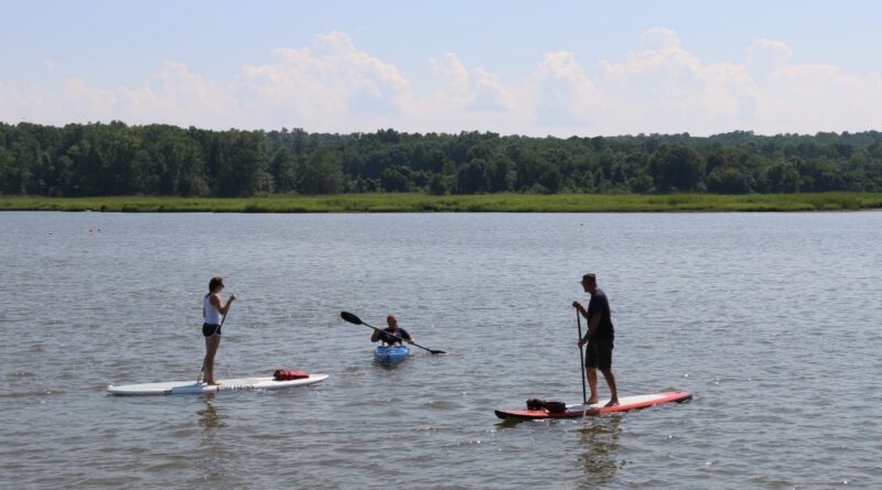 paddleboarding