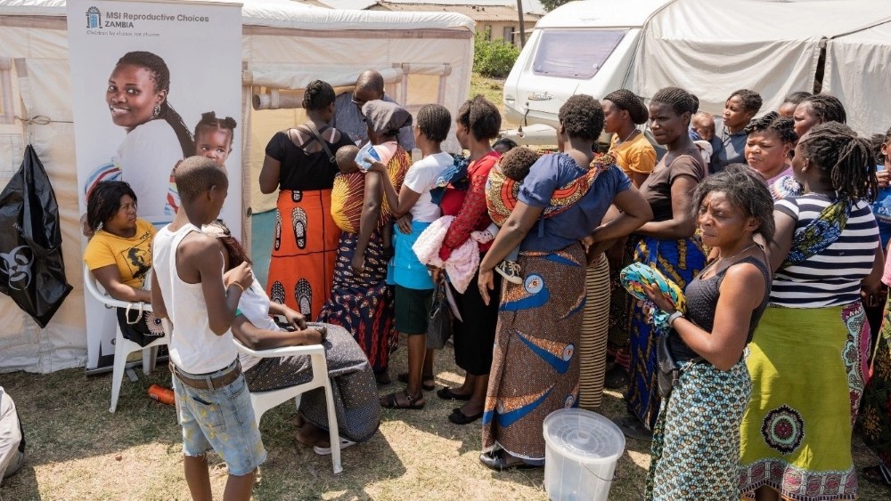 Women wait for services