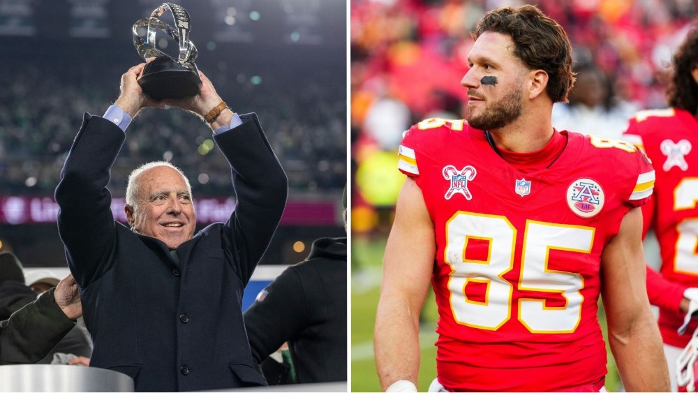 Jeffrey Lurie and Anthony Firkser