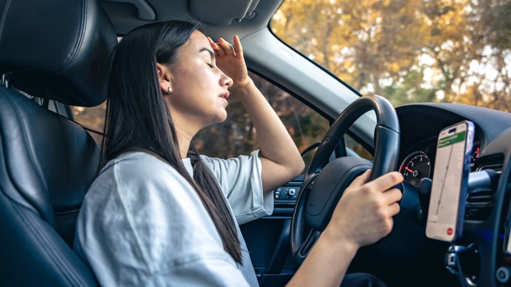 young woman driving