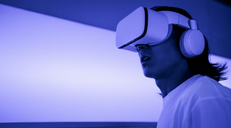 man wearing vr headset