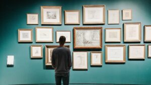 man in museum