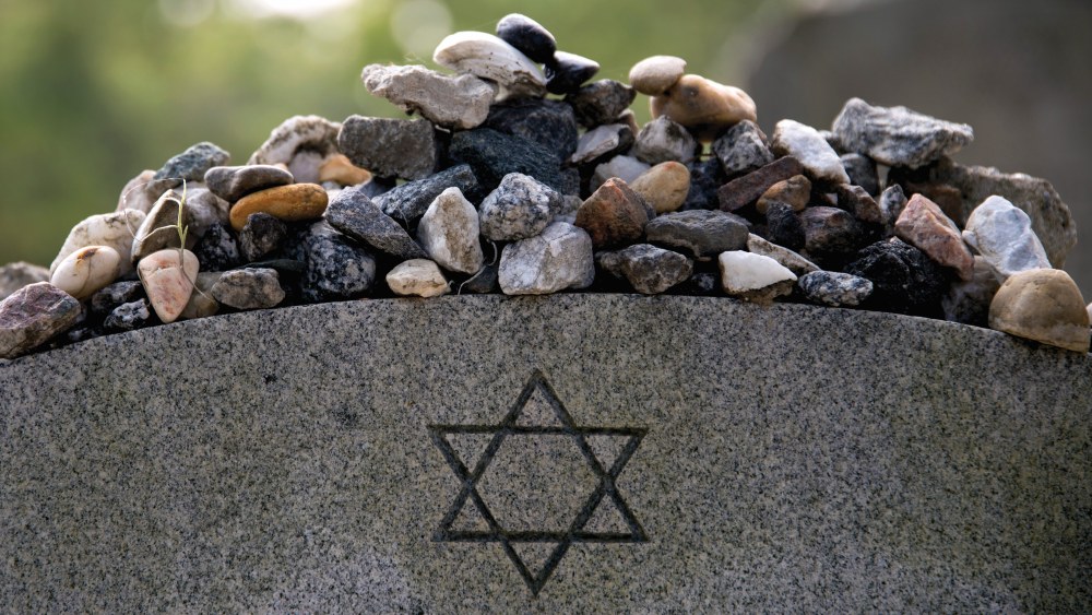 cemetery grave with stones