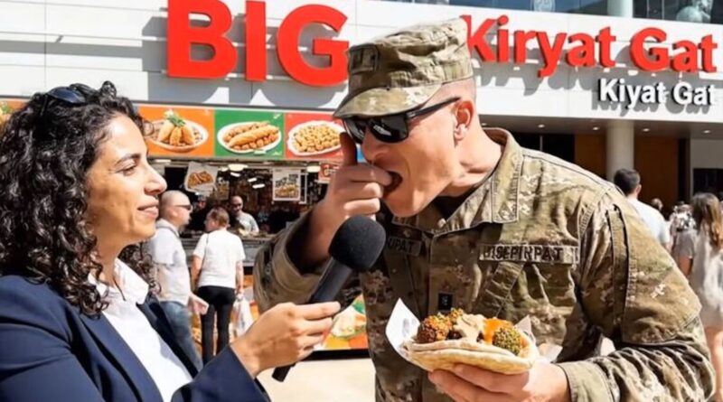 AI-generated video shows U.S. soldier eating falafel.