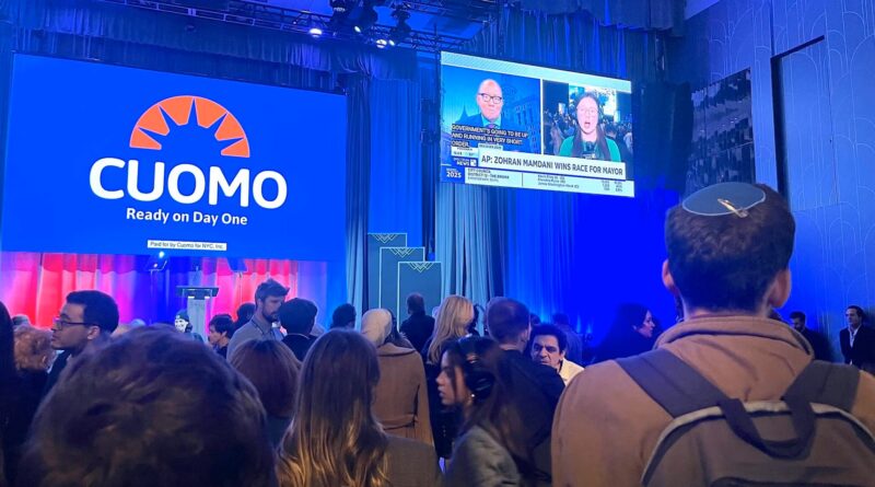 Supporters at former Gov. Andrew Cuomo’s election night party