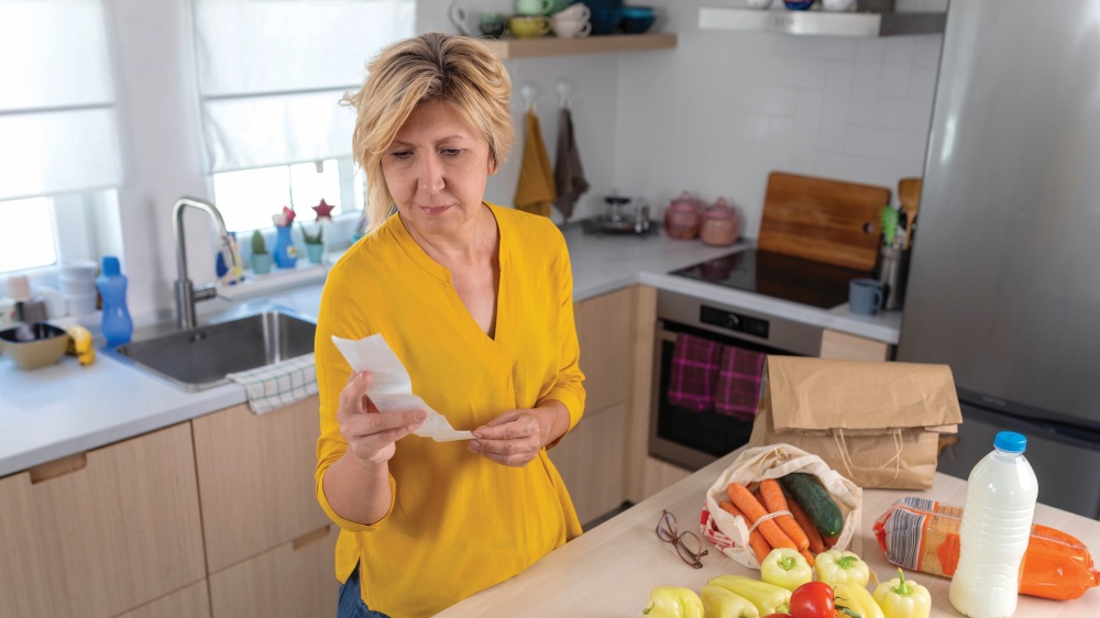 woman with groceries